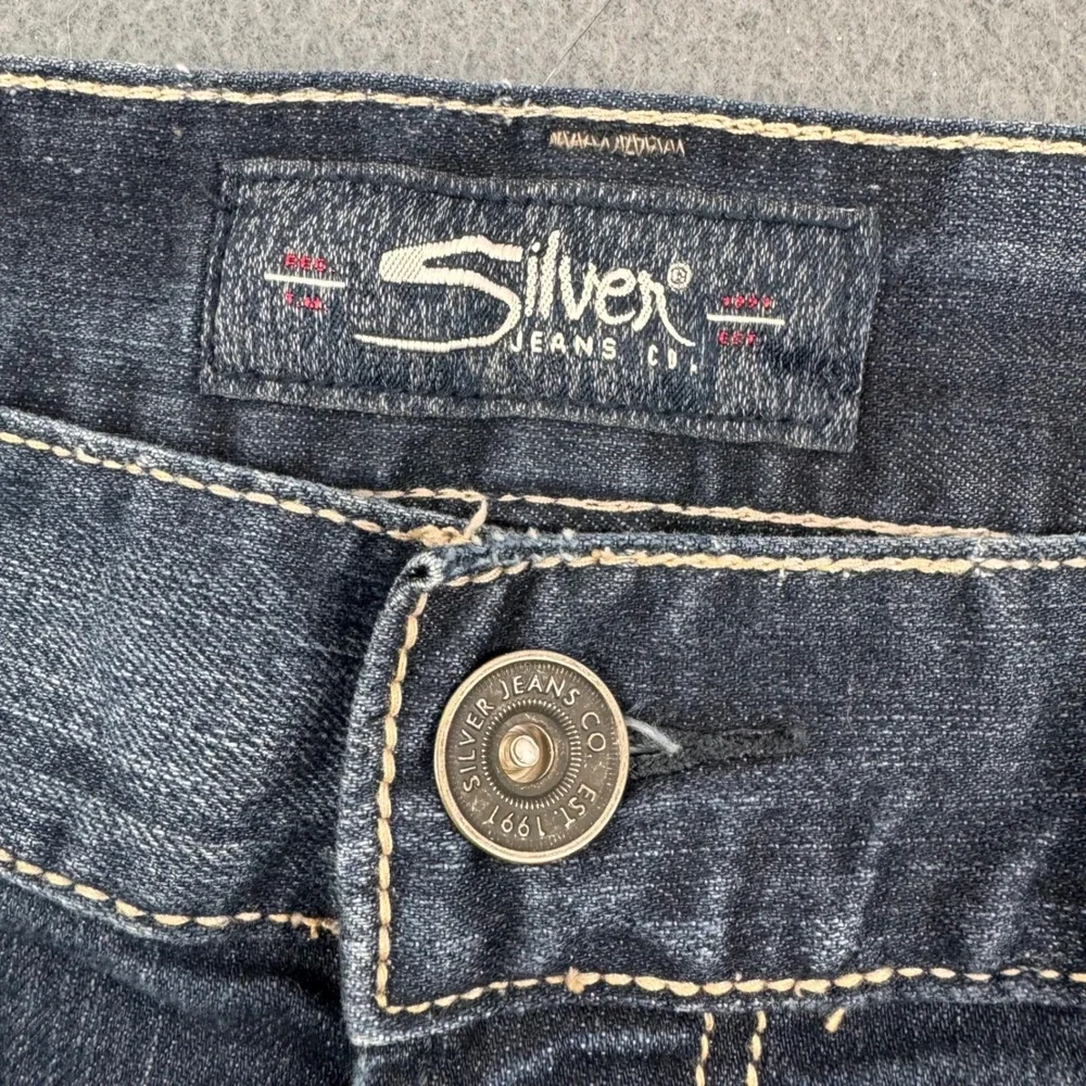 Silver Jeans Co Eddie Mens 40x32 Dark Wash Relaxed Fit Stretch M42995RAS454